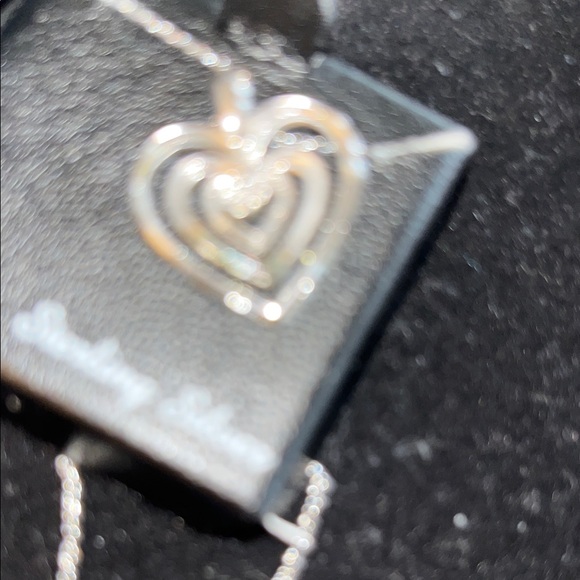 Triple Heart Sterling Silver with Diamonds Necklace - Picture 7 of 7